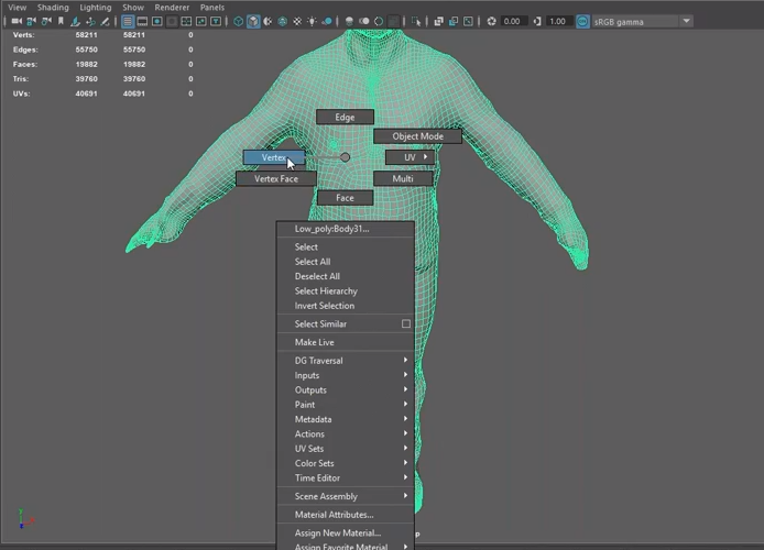 Maya Select Vertex