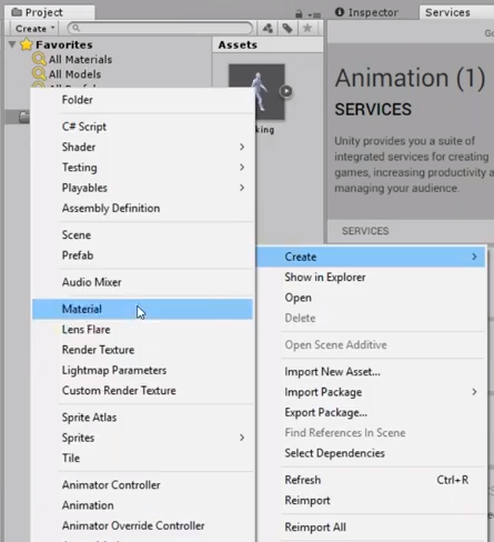Unity 3d new material